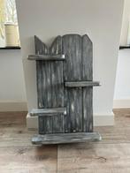 Decoratief houten ophangrek met planken, grijs/wit, Ophalen of Verzenden, Gebruikt