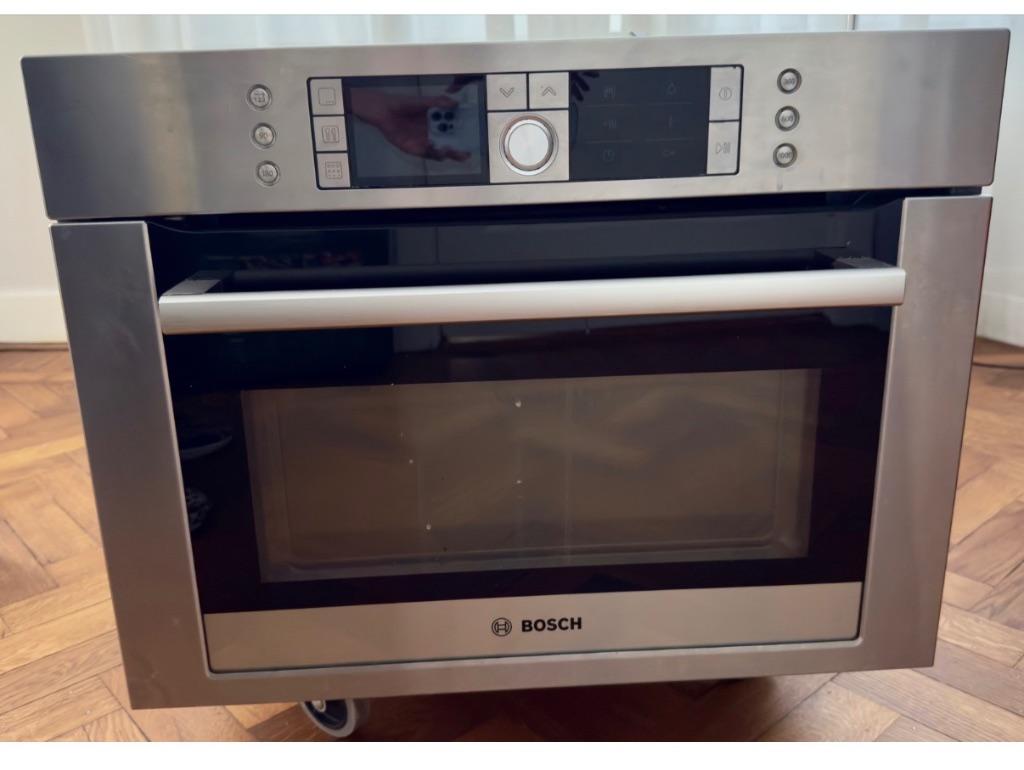 Bosch oven combi magnetron, Gebruikt, Oven met grill, Inbouw, 45 tot 60 cm
