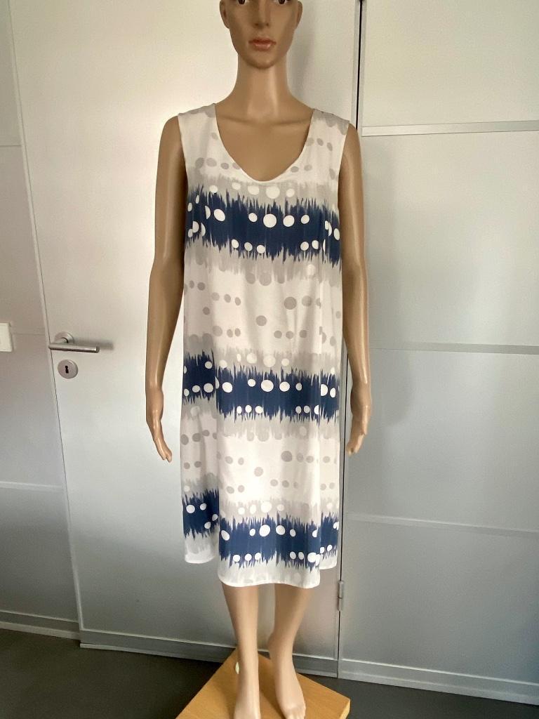 J438 La Fee Maraboutee maat 42=L jurk jurkje blauw/wit/grijs, La Fee Maraboutee, Blauw, Maat 42/44 (L), Ophalen of Verzenden