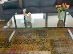 Design Salontafel Glas & Metaal - 160x90x40 cm, Gebruikt, Glas, 150 tot 200 cm, Minder dan 50 cm
