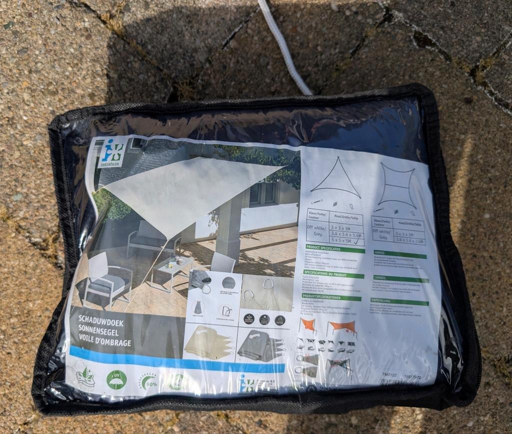 Nieuw Intratuin Schaduwdoek Antraciet Driehoek 5x5x5m, Ophalen