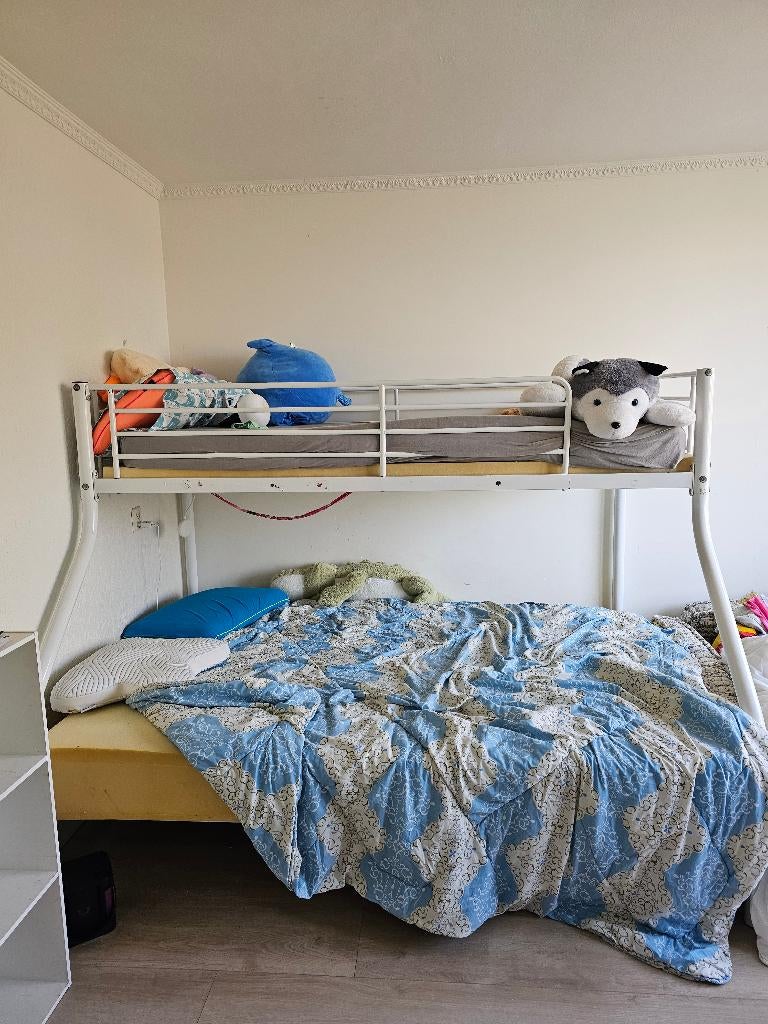 Bunk bed ikea 3 persons FREE moving, Ophalen, Gebruikt, Eenpersoons, Wit