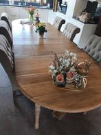 Grote uitschuifbare eettafel -- Rond/Rechthoeki, Huis en Inrichting, Tafels | Eettafels, Gebruikt, 100 tot 150 cm, Teakhout, 200 cm of meer