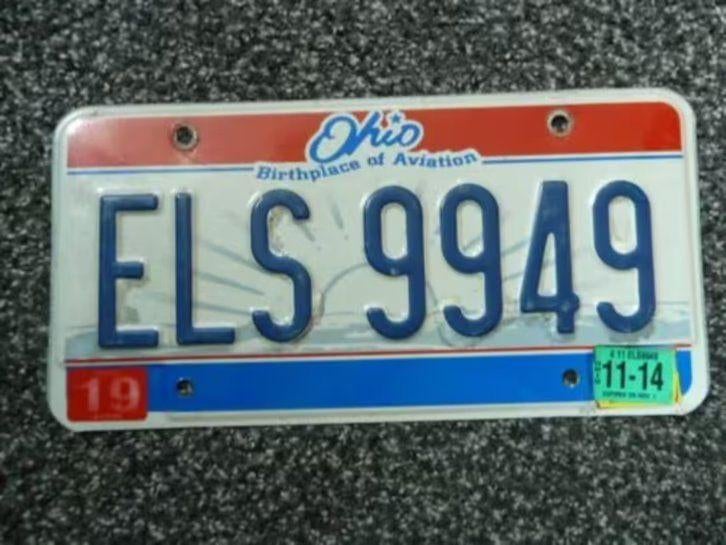 Kentekenplaat licenseplate Ohio Birthplace of Aviation USA, Verzenden, Gebruikt, Auto's
