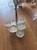 Riviera Maison kandelaar maat M met 6 losse glaasjes, Gebruikt, 25 tot 50 cm, Ophalen of Verzenden, Metaal