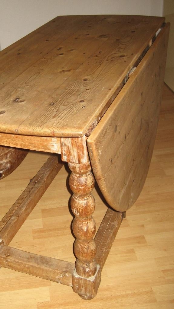 Een antieke grenenhouten klaptafel., Antiek en Kunst, Ophalen