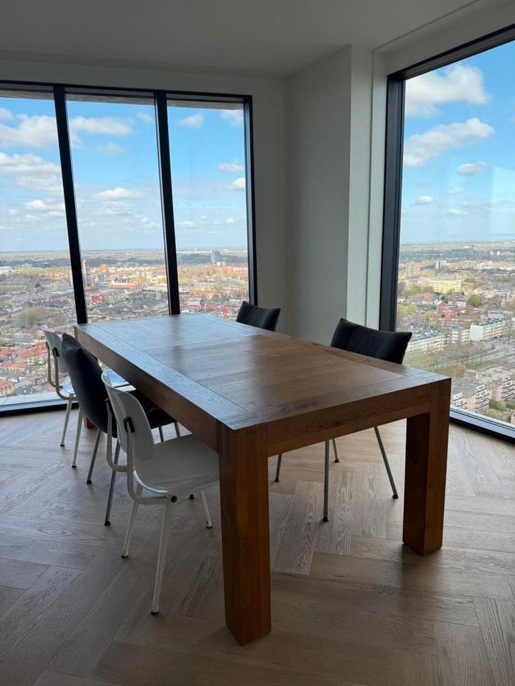 Linteloo VNU eettafel - design van Henk Vos, Huis en Inrichting, Tafels | Eettafels, Gebruikt, 50 tot 100 cm, 200 cm of meer, Vijf personen of meer