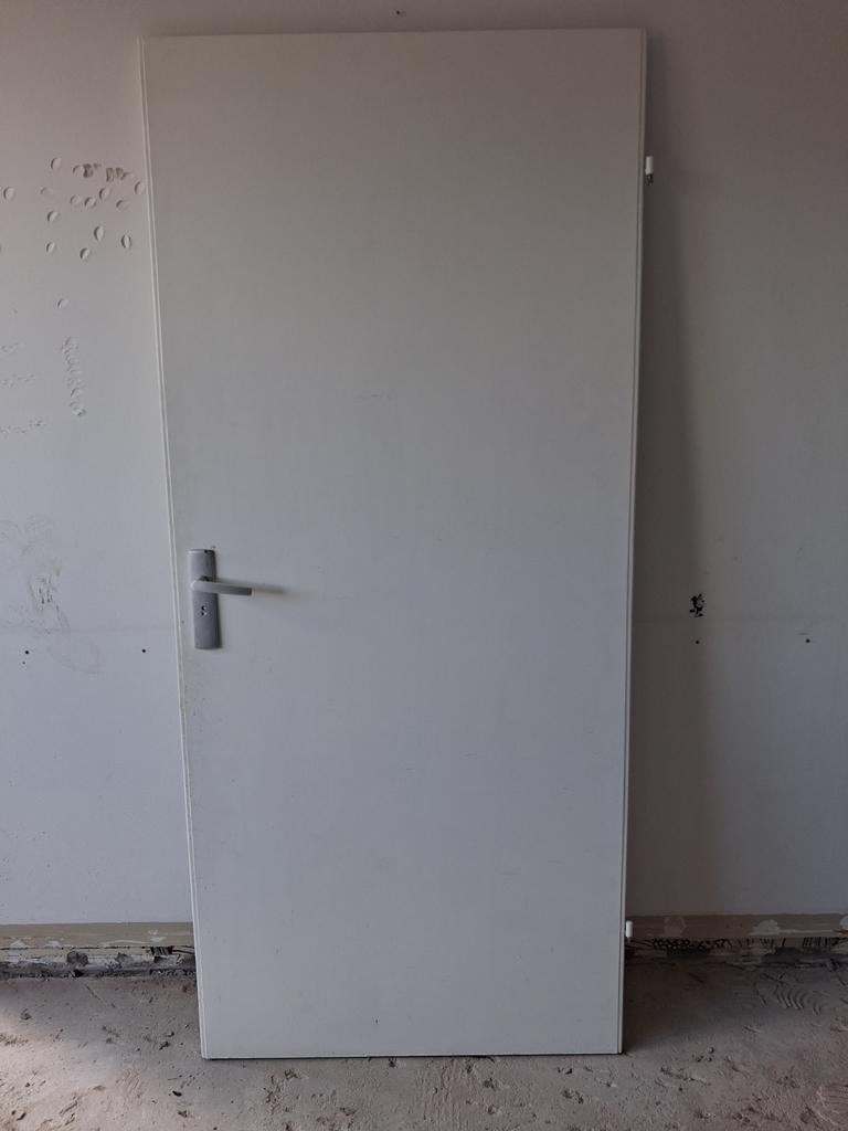 Opdekdeur toilet 202x91cm - Wit, inclusief klink, Doe-het-zelf en Verbouw, Deuren en Horren, Gebruikt, 80 tot 100 cm, Binnendeur