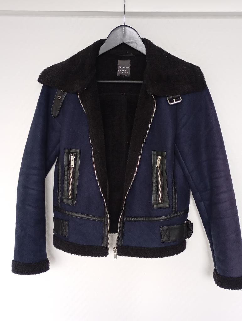 Gaaf kort jasje, gevoerd (lente/herfst), donkerblauw - 34/XS, Ophalen of Verzenden, Nieuw, Maat 34 (XS) of kleiner, Blauw
