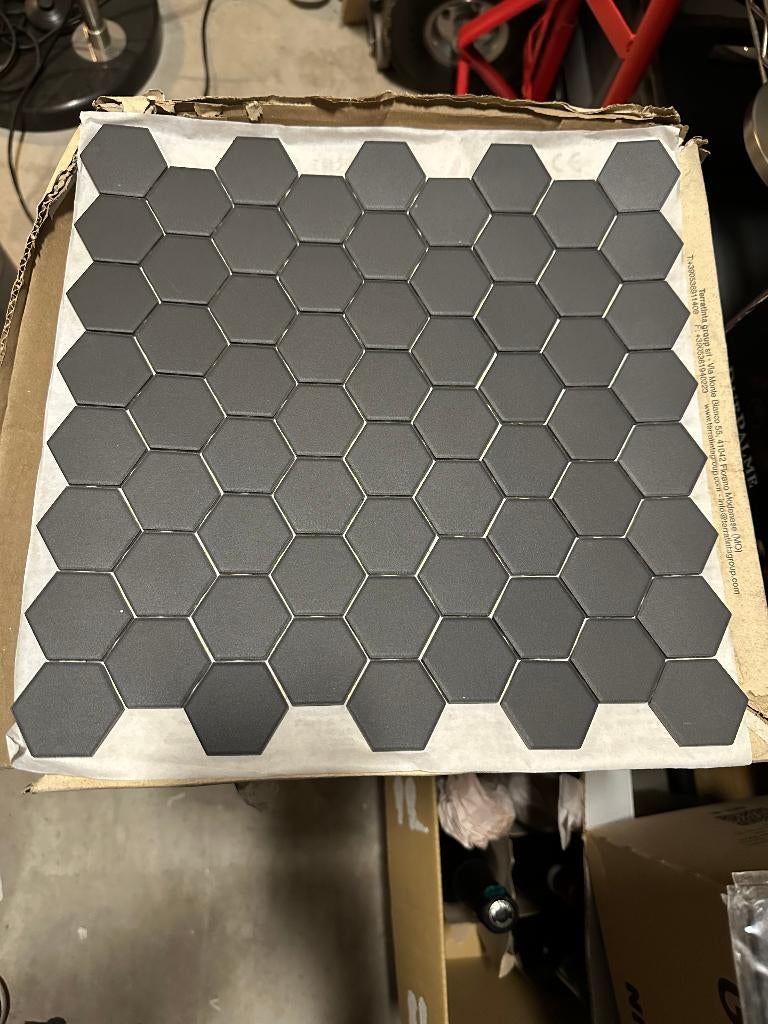 Mosaic Terratinta Hexa Hexa tegel 3 dozen | black matt, Keramiek, Minder dan 5 m², Vloertegels, Minder dan 20 cm