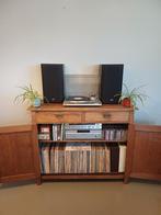 Audiomeubel platenkast platenspelerkast retro vintage hout, Ophalen, Met deur(en), 50 tot 100 cm, 25 tot 50 cm