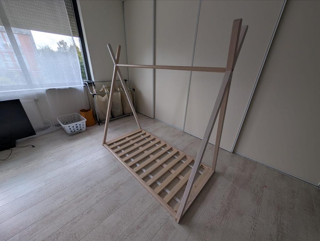 Montessori kinderbed 150x75, Gebruikt, Beige, Hout, Eenpersoons