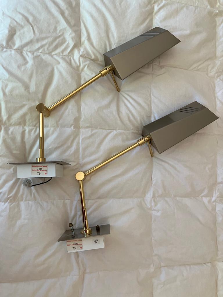 2 Bankamp Wandlampen met dimmer en halogeen , Ophalen of Verzenden, Gebruikt