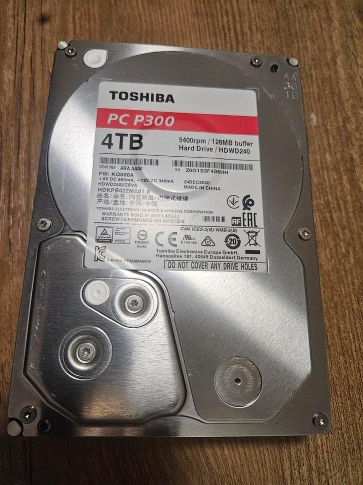 Toshiba PC P300 4TB HDD 3.5 - Zo goed als nieuw, Computers en Software, Harde schijven, Zo goed als nieuw, Desktop, Intern, HDD