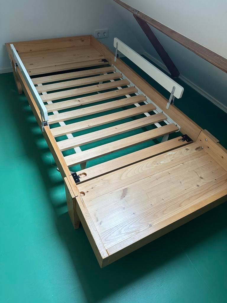Meegroei bed ikea grenen, Ophalen, Gebruikt, Eenpersoons, 80 cm