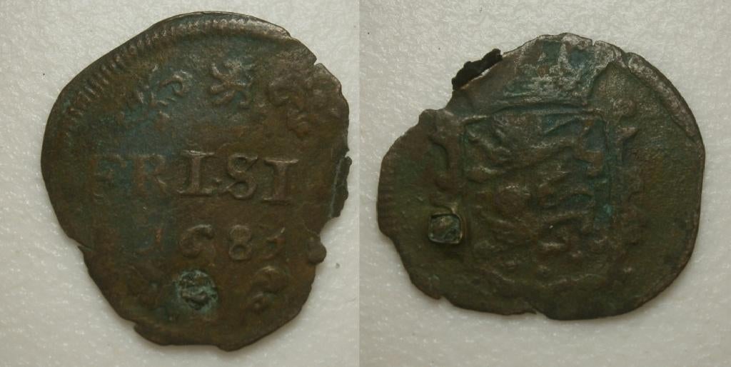 PD11298 Duit Friesland 1681, Postzegels en Munten, Munten | Nederland, Ophalen of Verzenden, Vóór koninkrijk, 1 cent, Losse munt