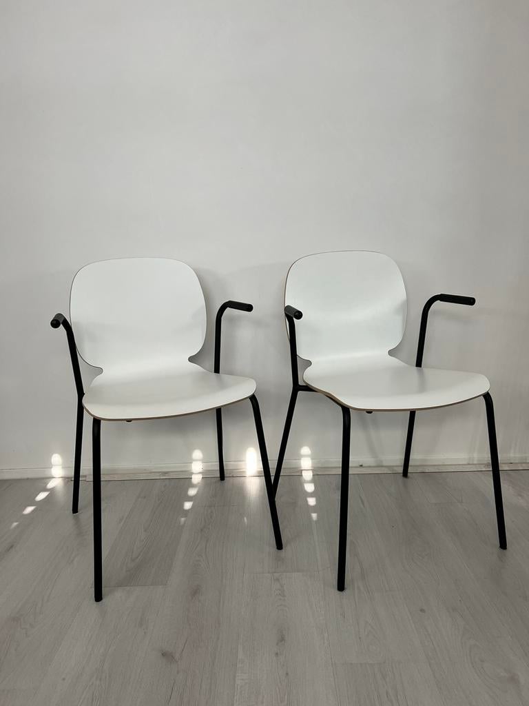 Ikea DIETMAR/ SVENBERTIL stoelen wit, Ophalen, Zo goed als nieuw, Zwart