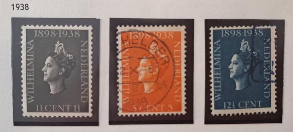 Nederland 1938 nvph 310/312 gest. (Davo), Ophalen of Verzenden, T/m 1940, Gestempeld