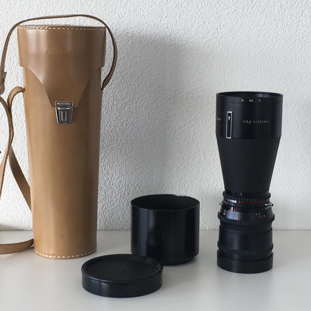 Hasselblad Carl Zeiss Tele-Tessar 5,6/350 mm C - leren koker, Ophalen of Verzenden, Zo goed als nieuw, Telelens