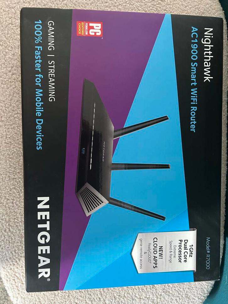 Netgear Nighthawk AC1900 Smart WiFi Router R7000, Computers en Software, Routers en Modems, Zo goed als nieuw, Router, Ophalen of Verzenden