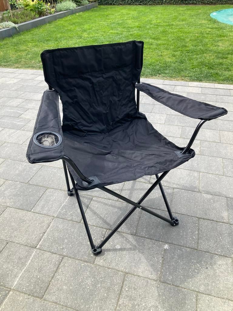 Opklapbare campingstoel zwart met tas - Bart Outdoor Oxford, Ophalen, Zo goed als nieuw, Campingstoel
