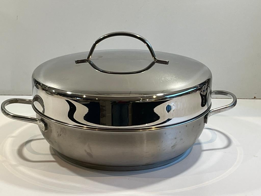 Demeyere  rook/stoom pan, Inductieplaat, Overige typen, Ophalen of Verzenden, Zo goed als nieuw