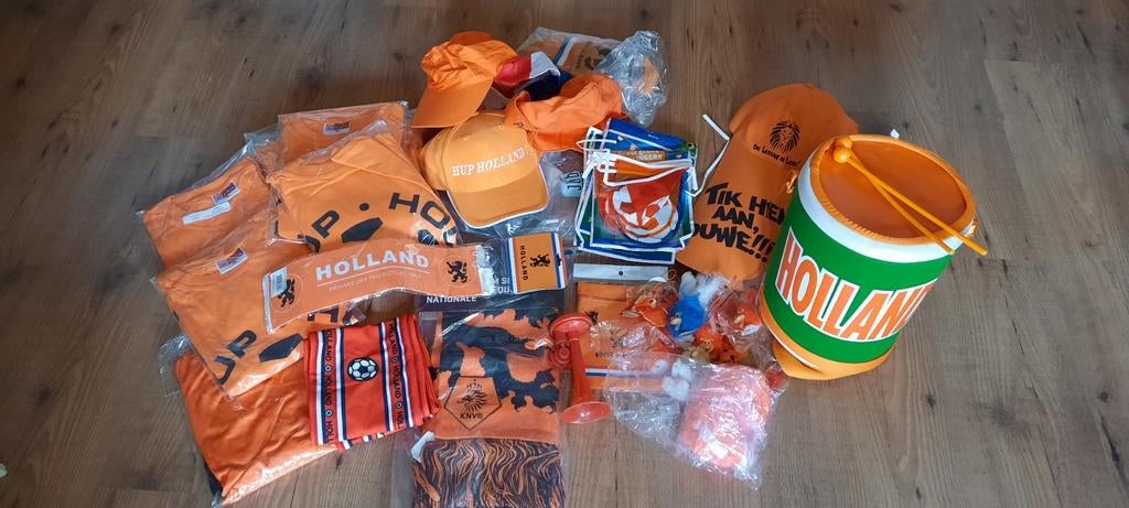 Grote partij oranje spullen voor Koningsdag/voetbal, Ophalen, Zo goed als nieuw, Feestartikel, Oranje of Koningsdag
