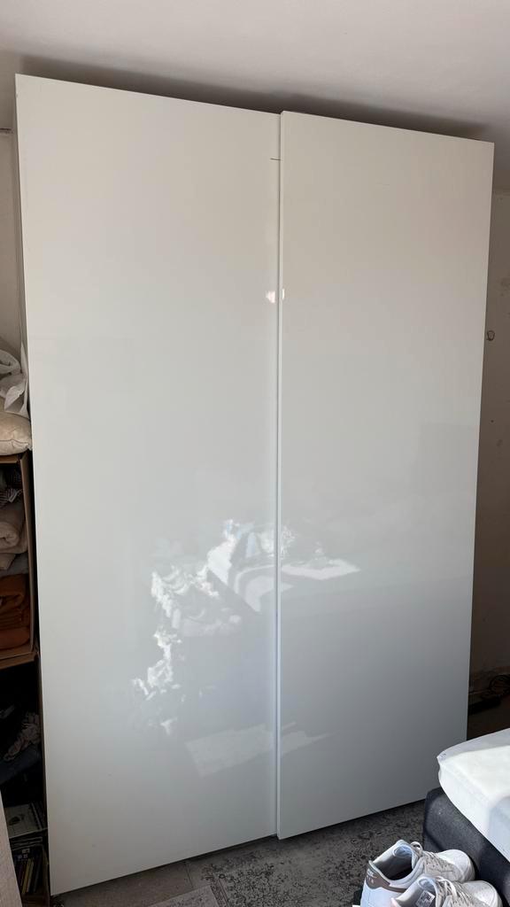 IKEA Pax kast met schuifdeuren wit glanzend, Huis en Inrichting, Kasten | Kledingkasten, Gebruikt, 200 cm of meer, 100 tot 150 cm