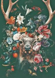 Diamond painting Hert met bloemen., Ophalen of Verzenden, Zo goed als nieuw