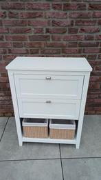 Dressoir Badkamermeubel Opbergkast Wit Hout 60x30x80cm, Overige materialen, Met deur(en), Vintage, Nieuw