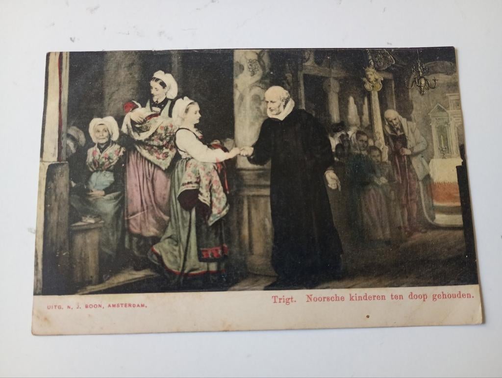 Tricht bij Tiel Doop Noorse Kinderen, Ophalen of Verzenden, Voor 1920, Ongelopen, Gelderland