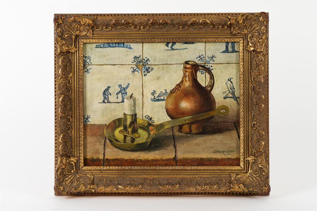 Mooie schilderij gesigneerd J. Sprenger 1969, Antiek en Kunst, Kunst | Schilderijen | Klassiek, Ophalen