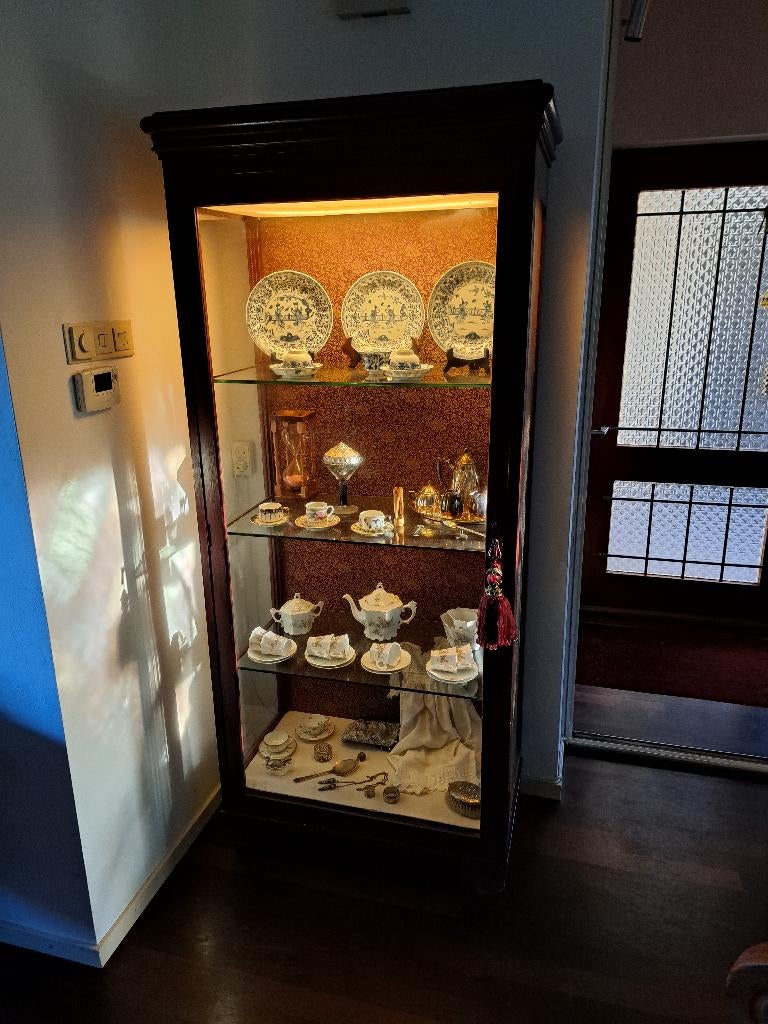 Vitrinekast met verlichting, Huis en Inrichting, Kasten | Vitrinekasten, Ophalen, Gebruikt, 50 tot 100 cm, Glas