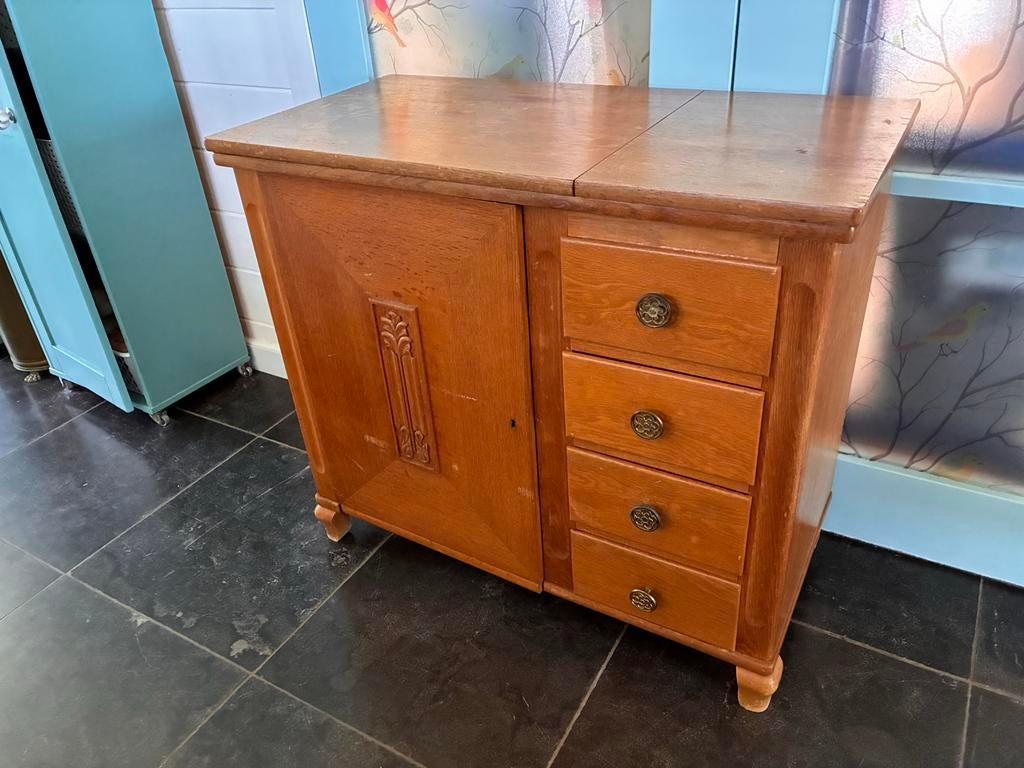 Vintage Pfaff 230 Naaimachine in Houten Kast, Ophalen