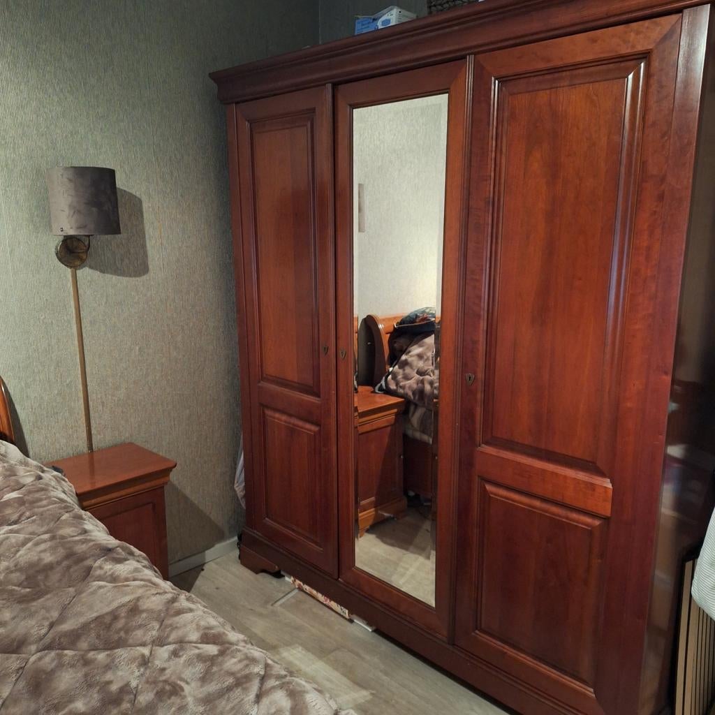 Complete Kersenhouten Slaapkamer Set, Ophalen of Verzenden, Gebruikt, Tweepersoons, Klassiek, Tijdloos