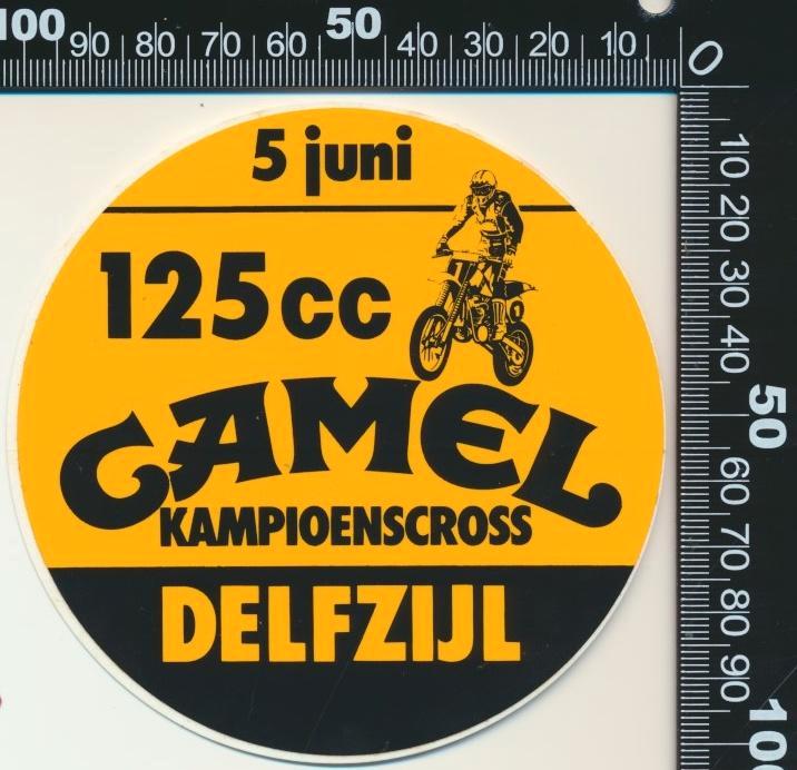 Sticker: Camel Kampioenscross 125 CC - Delfzijl, Verzamelen, Stickers, Zo goed als nieuw, Auto of Motor, Ophalen of Verzenden