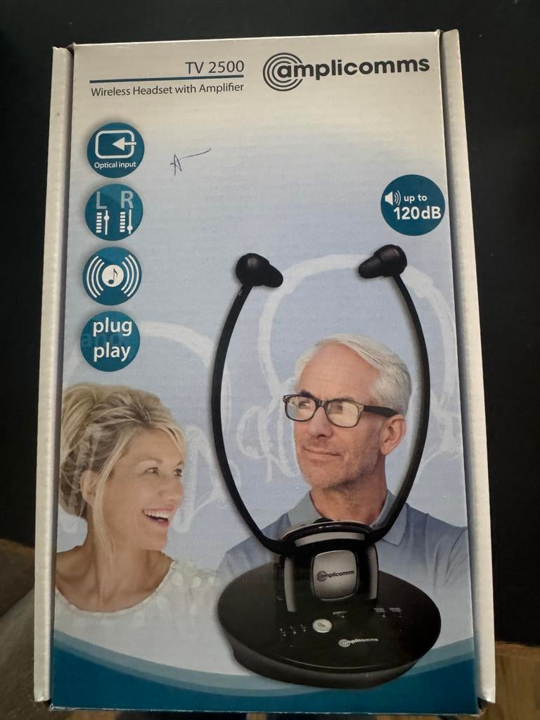 NIEUW in doos!! Draadloze luisterhulp met versterker, Overige merken, Nieuw, Draadloos, Op oor (supra aural)