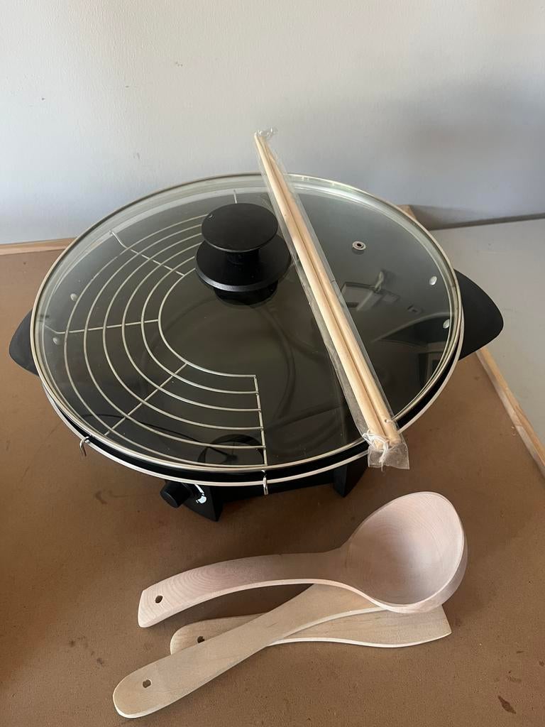 Elektrische wok pan, Huis en Inrichting, Keuken | Potten en Pannen, Ophalen of Verzenden, Nieuw, Wok