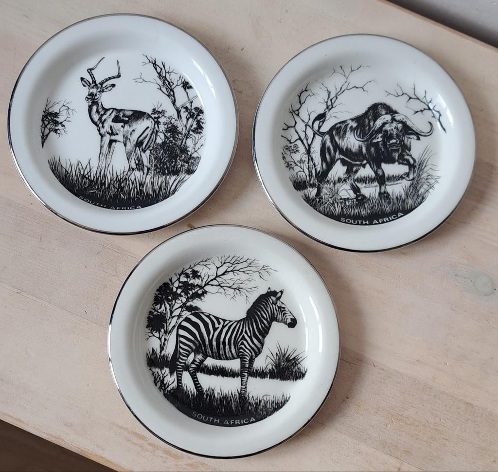 3x bordjes South Africa, royal decor, Ophalen of Verzenden, Zo goed als nieuw, Bord