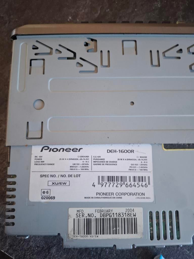 Pioneer DEH-1600R Autoradio - Goede Staat, Ophalen of Verzenden, Gebruikt