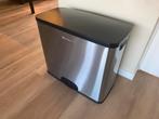 Homra Kick Me prullenbak met 3 vakken - RVS - 3x15L, Ophalen, Gebruikt, Met pedaal, 50 tot 75 cm