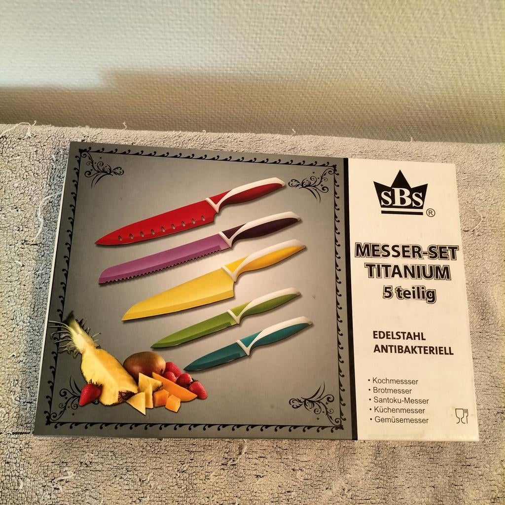 SBS Messen-set Titanium 5-delig, Ophalen of Verzenden, Nieuw, Rvs of Chroom