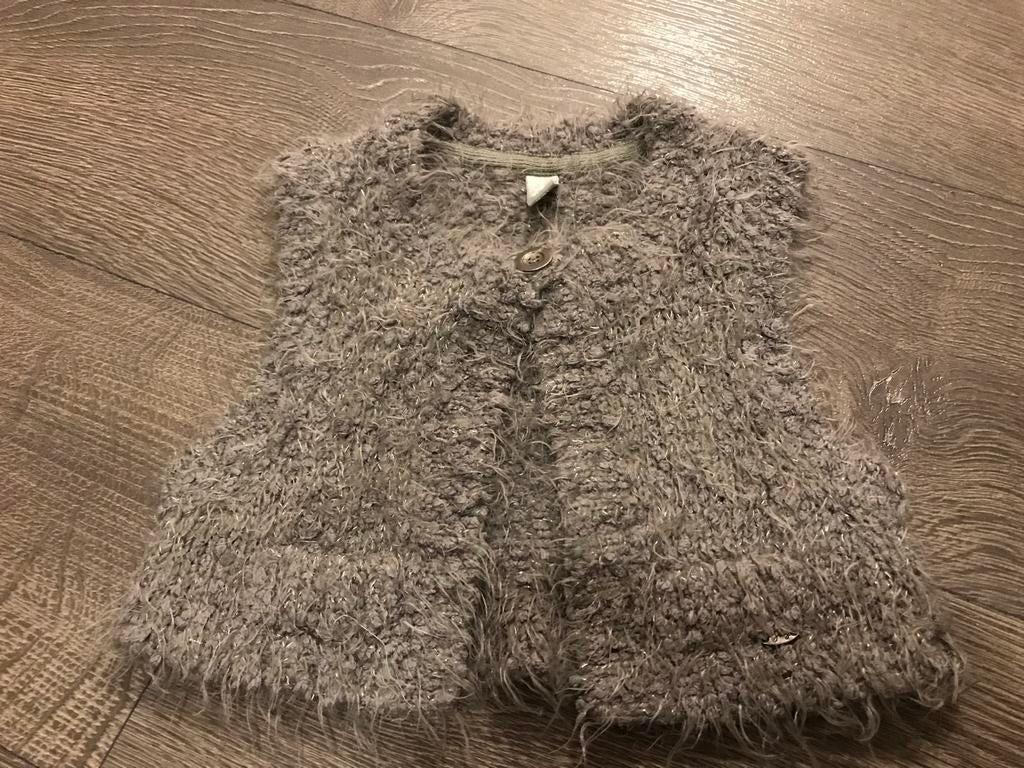 Meisjes vestje / vest bolero fluffy glitter grijs Jilly 122, Kinderen en Baby's, Kinderkleding | Maat 122, Ophalen of Verzenden