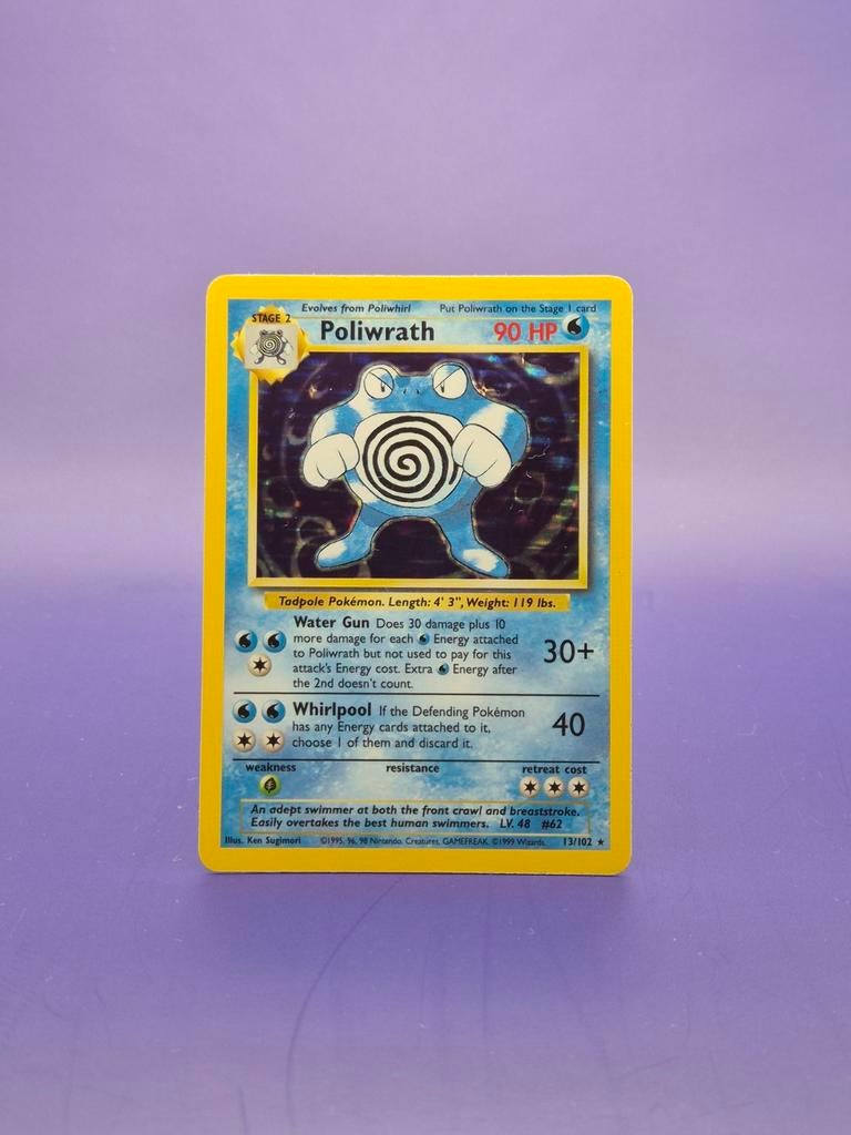 Poliwrath - Base Set 13/102, Hobby en Vrije tijd, Verzamelkaartspellen | Pokémon, Ophalen of Verzenden, Zo goed als nieuw, Losse kaart