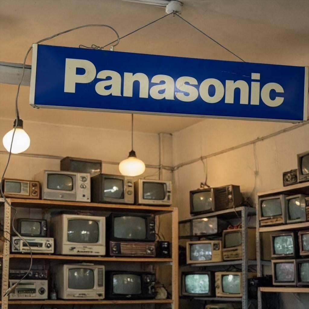 Vintage wandlamp / reclame lichtbak PANASONIC, Antiek en Kunst, Ophalen