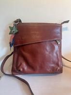 bruine leren tas schoudertas, crossbodytas merk Kim & Chris, Overige merken, Bruin, Ophalen of Verzenden, Zo goed als nieuw