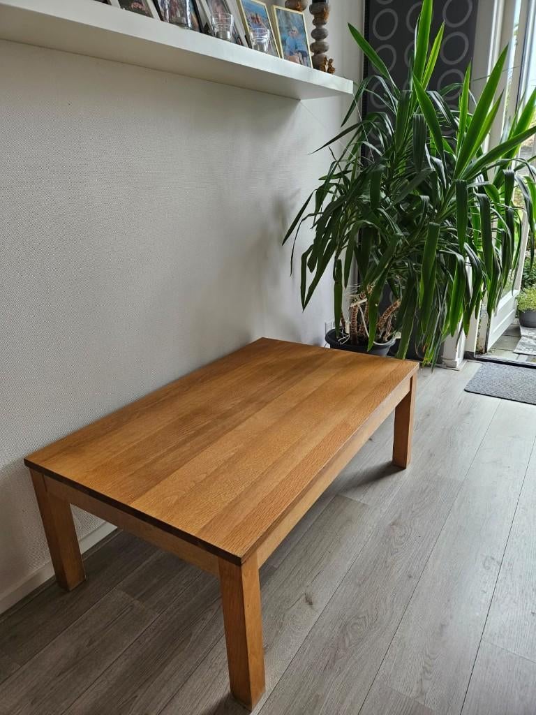 Houten salontafel, Huis en Inrichting, Ophalen, Gebruikt, 100 tot 150 cm, Eikenhout