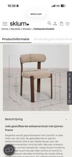 3x Sklum Jolie stoelen - Nieuwstaat, ongebruikt, Huis en Inrichting, Stoelen, Overige kleuren, Drie, Ophalen of Verzenden, Zo goed als nieuw