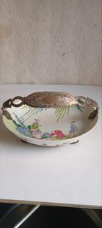 Famillie verte bonbonschaaltje met zilveren montuur, Antiek en Kunst, Ophalen of Verzenden