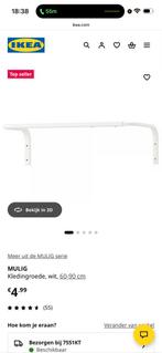 MULIG Kledingroede Kledingrek 4 stuks voor €10,-, Zo goed als nieuw, Minder dan 100 cm, 25 tot 50 cm, 50 tot 100 cm